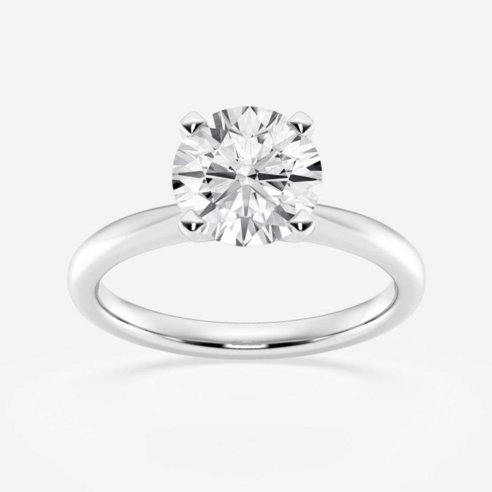 1 1/2 ctw Round Lab Grown Diamond Petite Solitaire Engagement Ring